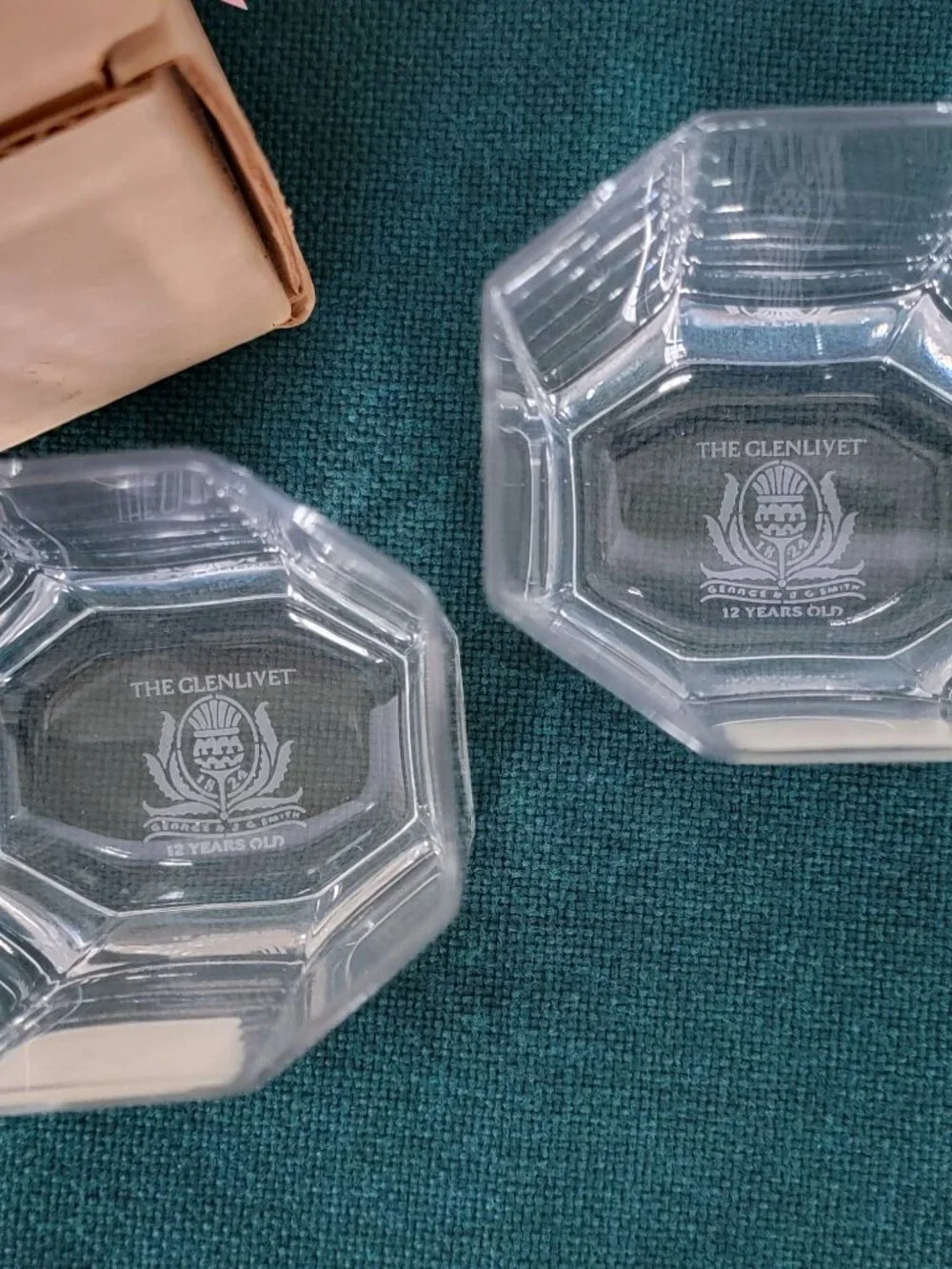 NIB Set of 2 The Glenlivet whisky rocks glasses - Rare Octagon Shape